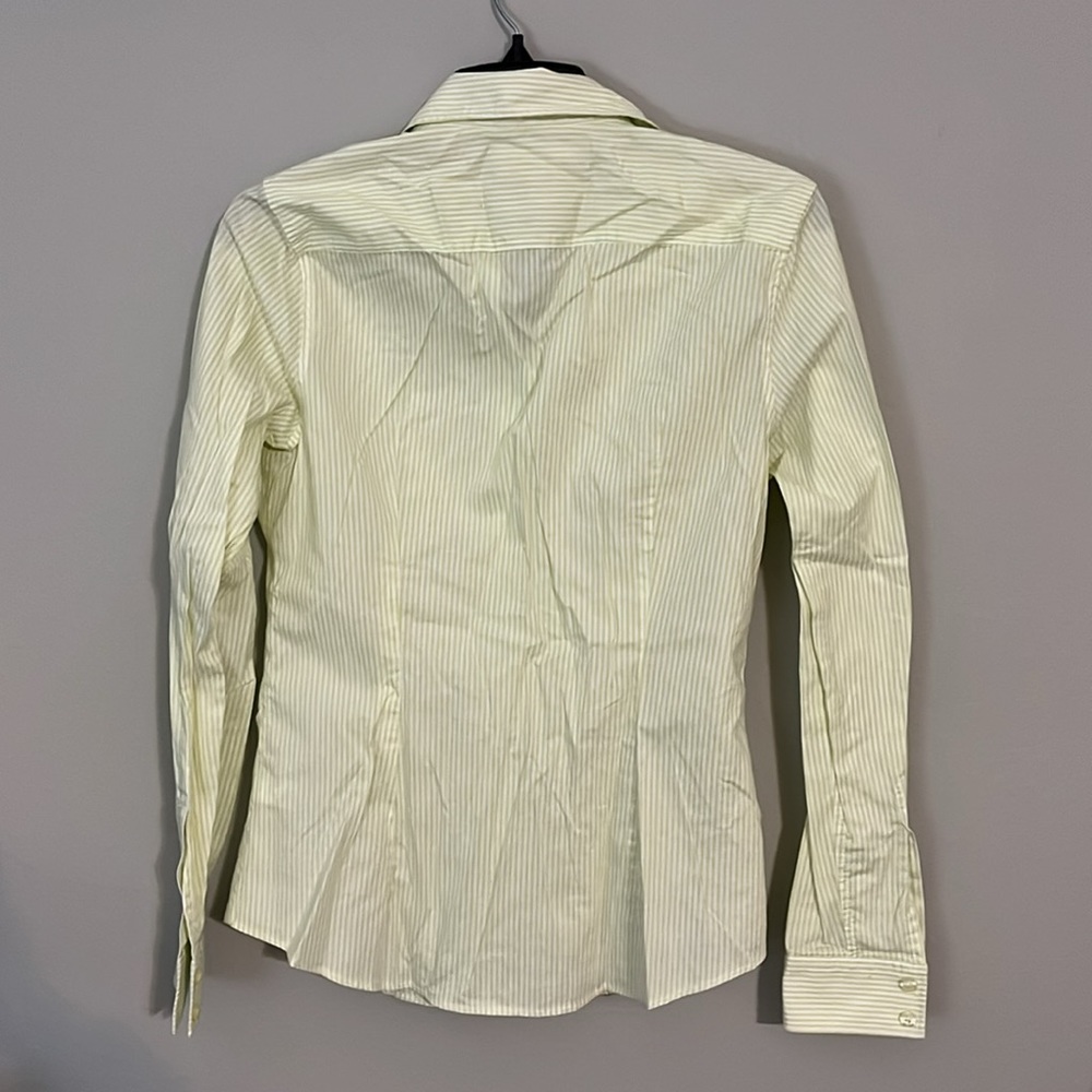 Banana Republic green striped button down shirt size 8 - Picture 3 of 6
